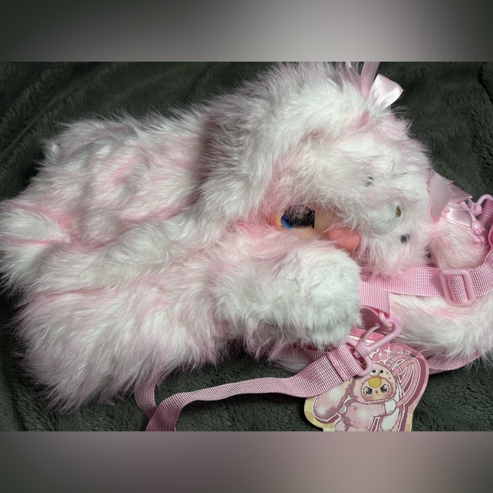 Baby Three Hugging Baby 400% Backpack  THE SECRET Pink Bunny Rabbit